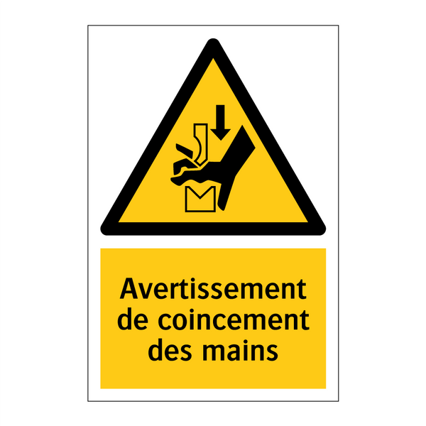 Avertissement de coincement des mains