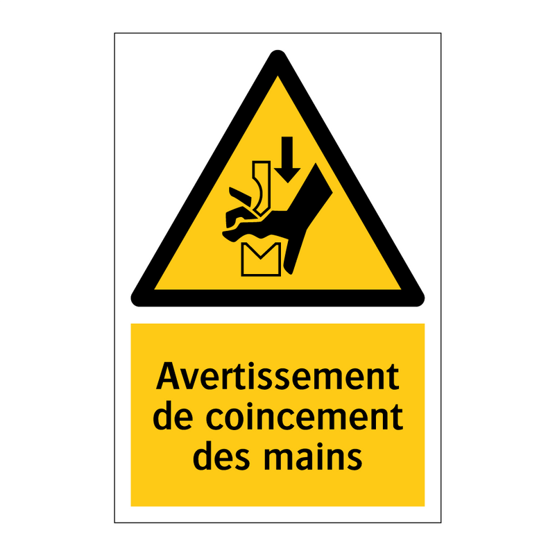 Avertissement de coincement des mains