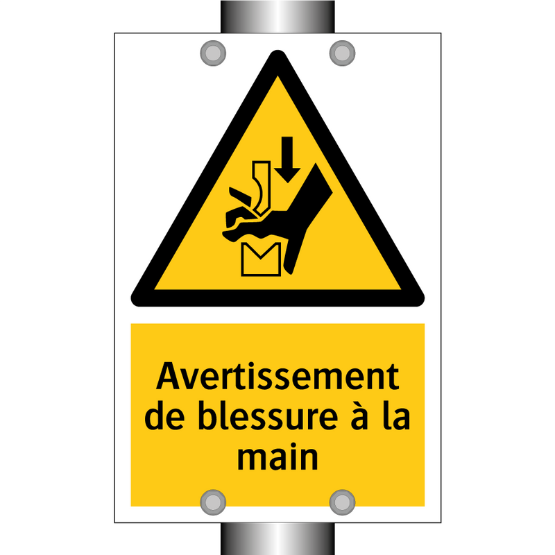 Avertissement de blessure à la main