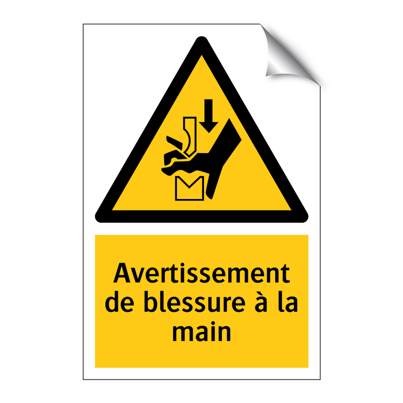 Avertissement de blessure à la main