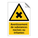 Avertissement de substances nocives ou irritantes