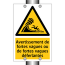 Avertissement de fortes vagues ou de fortes vagues déferlantes