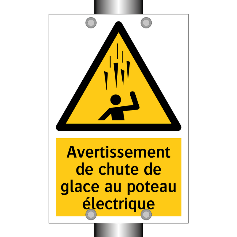 Avertissement de chute de glace au poteau électrique