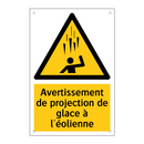 Avertissement de projection de glace à l'éolienne