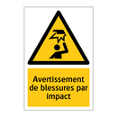 Avertissement de blessures par impact