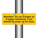 Attention ! En cas d'orages ou d'orages imminents, il est interdit de rester sur les lieux