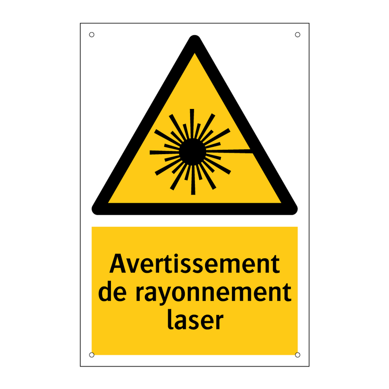 Avertissement de rayonnement laser