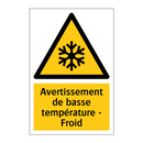 Avertissement de basse température - Froid