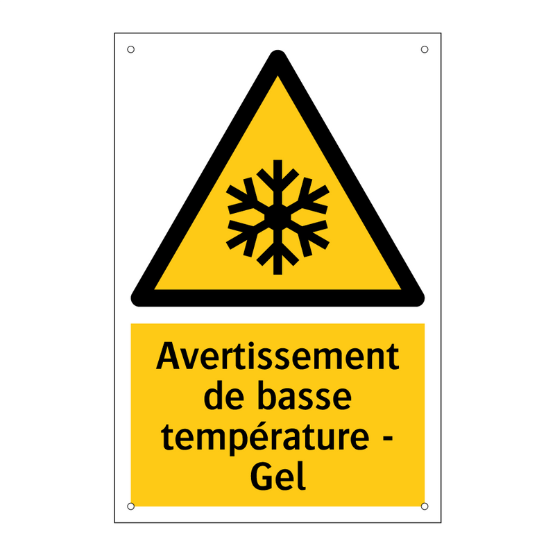 Avertissement de basse température - Gel
