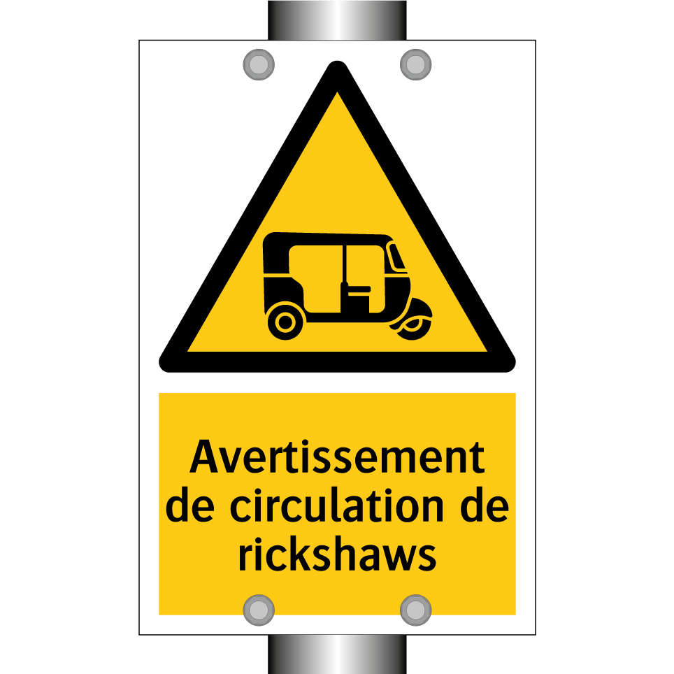 Avertissement de circulation de rickshaws