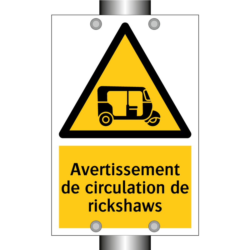 Avertissement de circulation de rickshaws