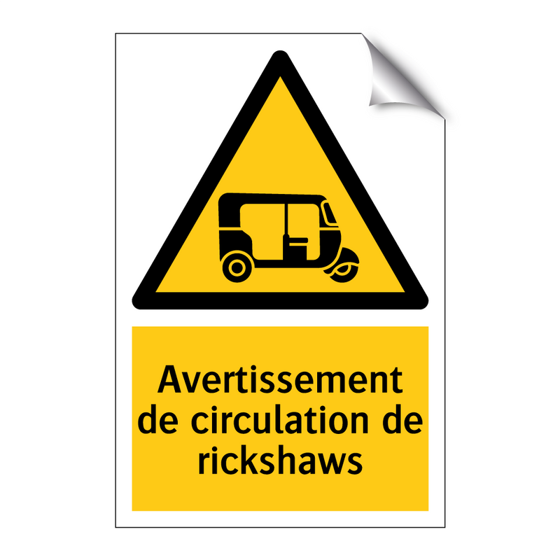 Avertissement de circulation de rickshaws