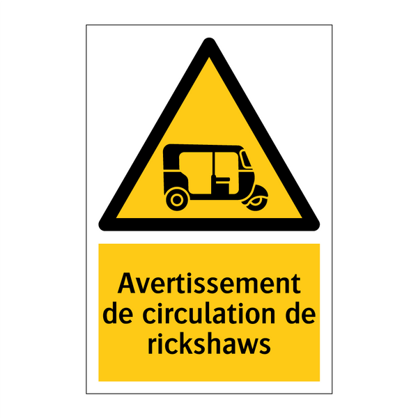 Avertissement de circulation de rickshaws