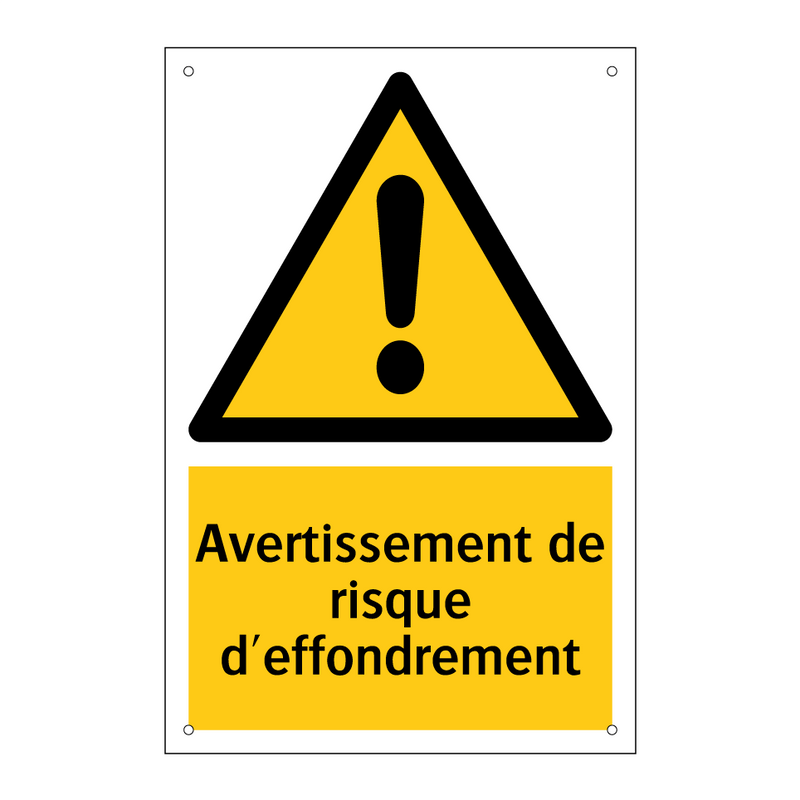 Avertissement de risque d'effondrement