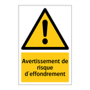 Avertissement de risque d'effondrement