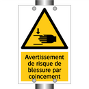 Avertissement de risque de blessure par coincement