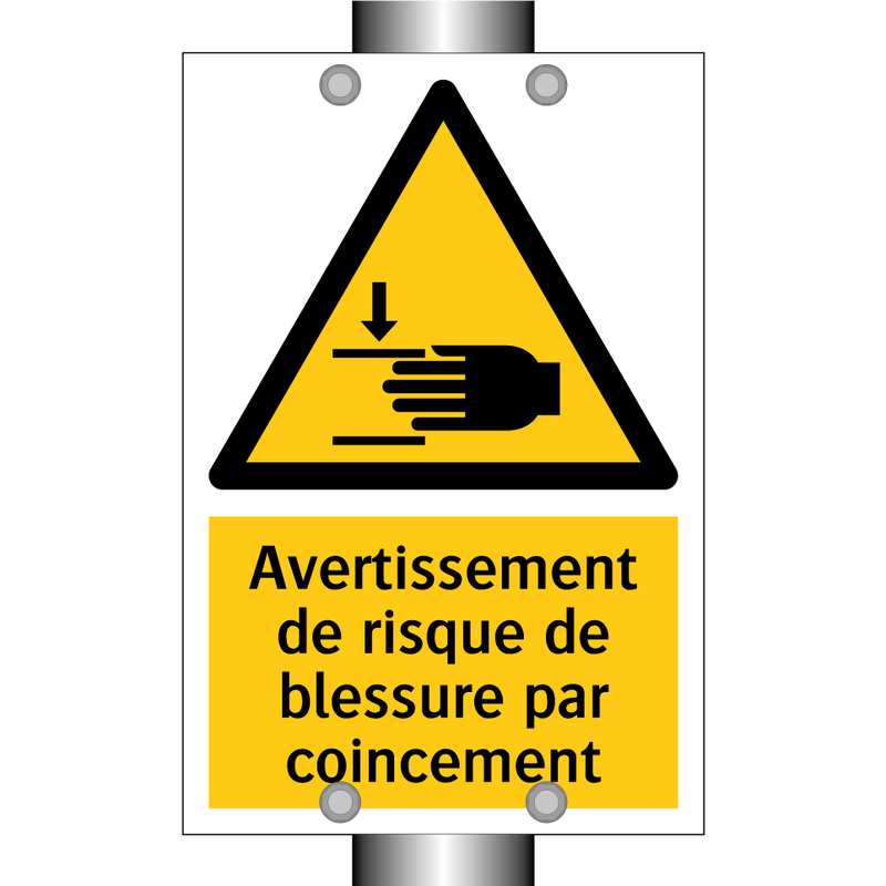 Avertissement de risque de blessure par coincement