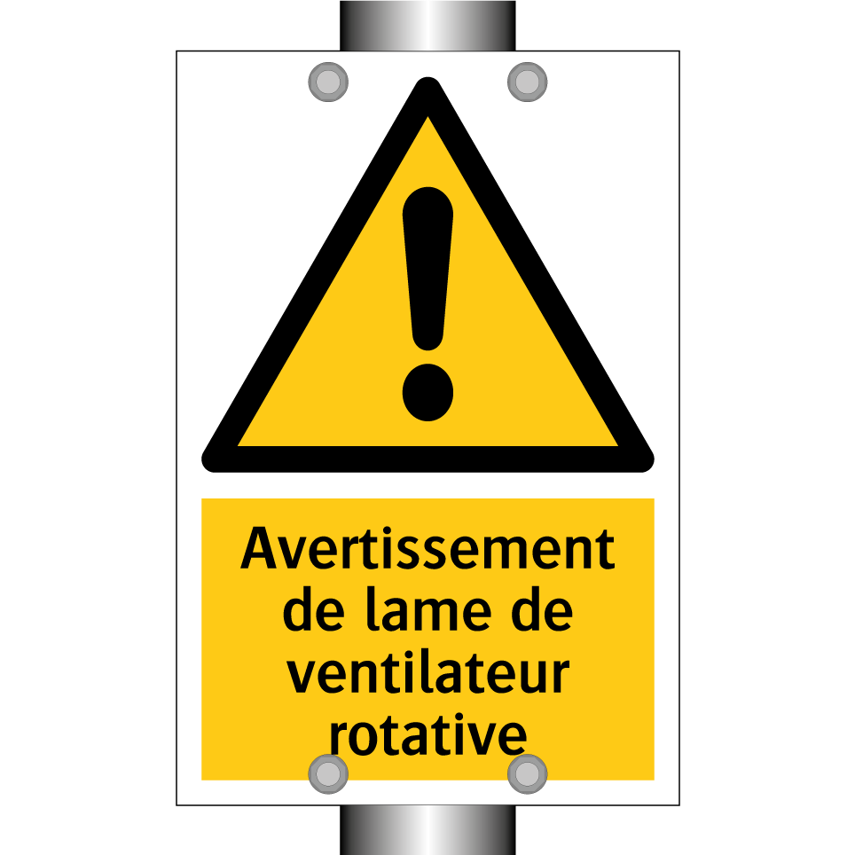 Avertissement de lame de ventilateur rotative