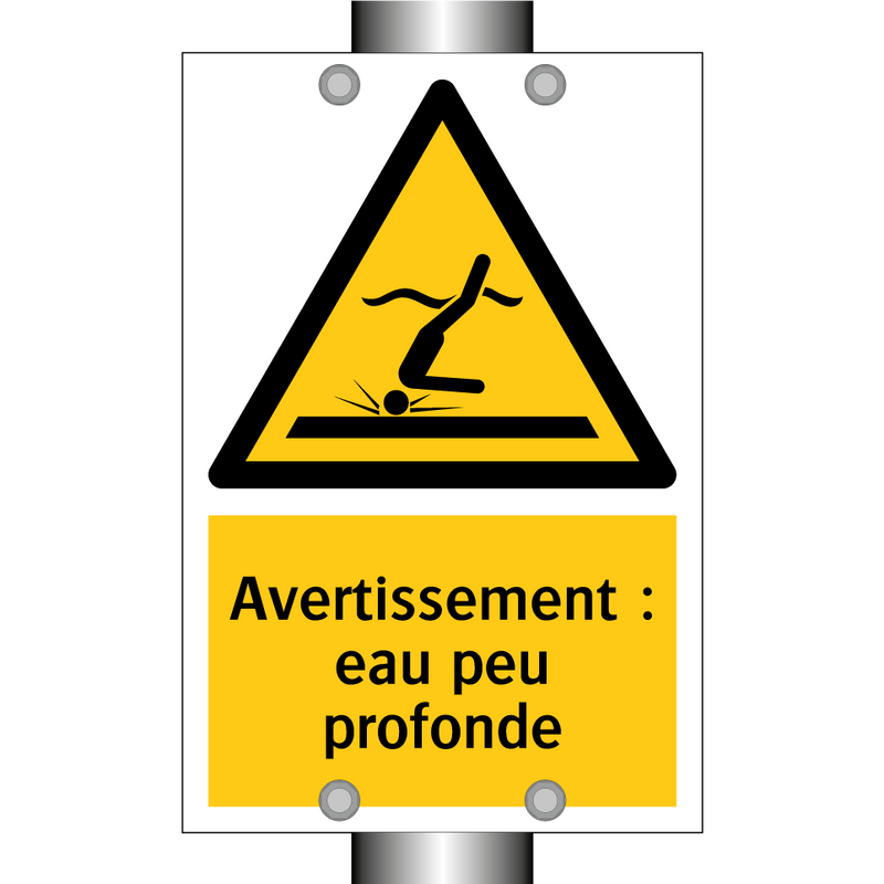 Avertissement : eau peu profonde
