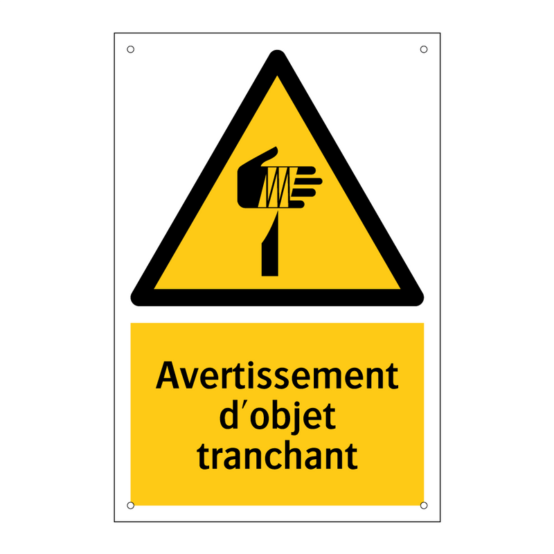 Avertissement d'objet tranchant