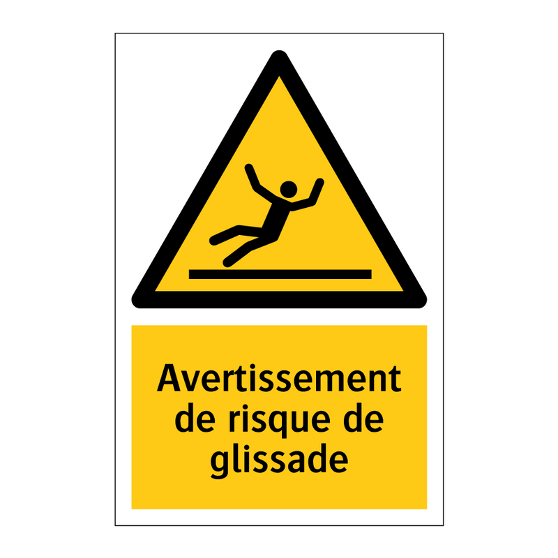 Avertissement de risque de glissade