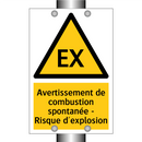 Avertissement de combustion spontanée - Risque d'explosion