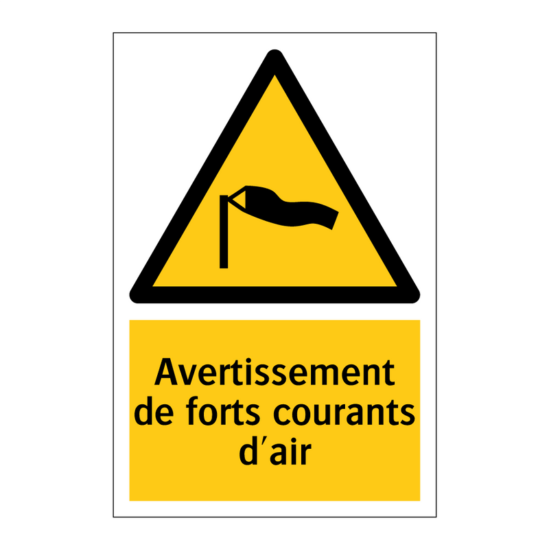 Avertissement de forts courants d'air