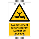 Avertissement de fort courant Danger de noyade