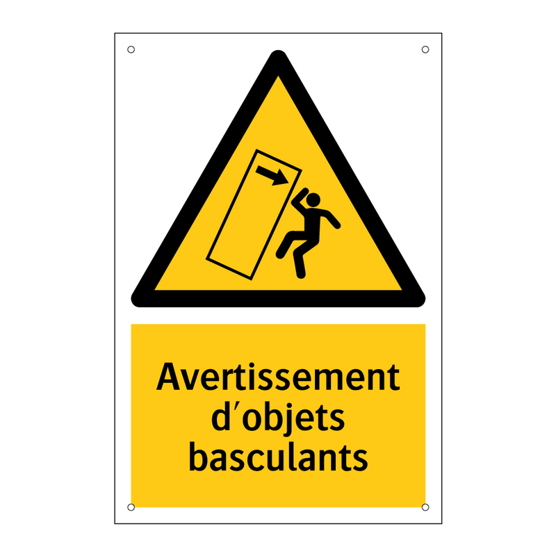 Avertissement d'objets basculants
