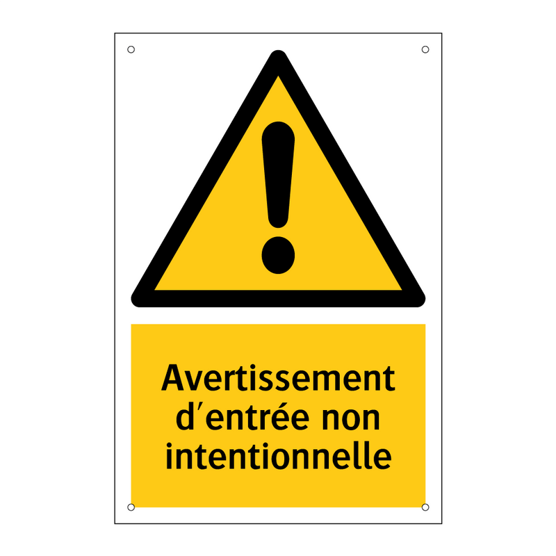 Avertissement d'entrée non intentionnelle