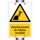 Avertissement de falaise instable