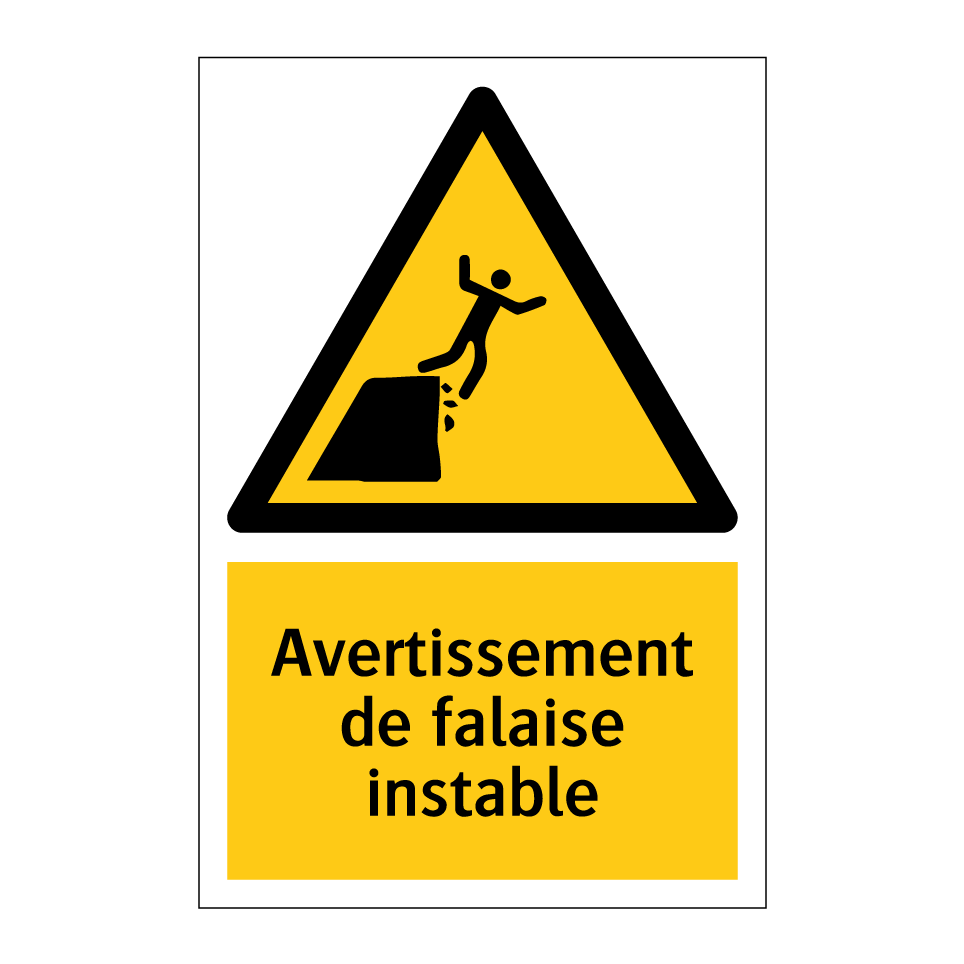 Avertissement de falaise instable