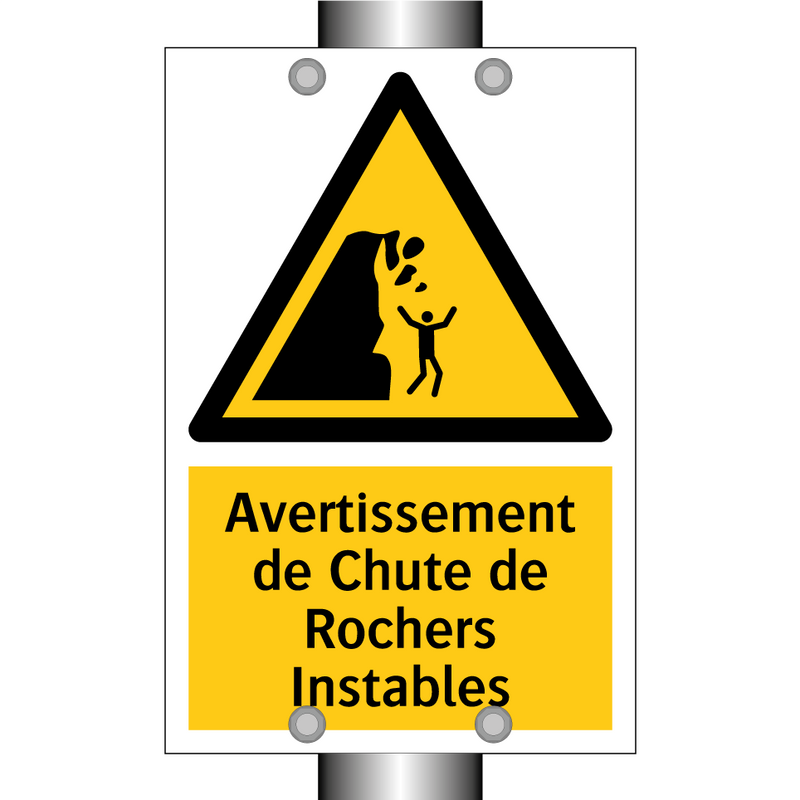 Avertissement de Chute de Rochers Instables