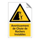 Avertissement de Chute de Rochers Instables