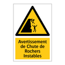 Avertissement de Chute de Rochers Instables