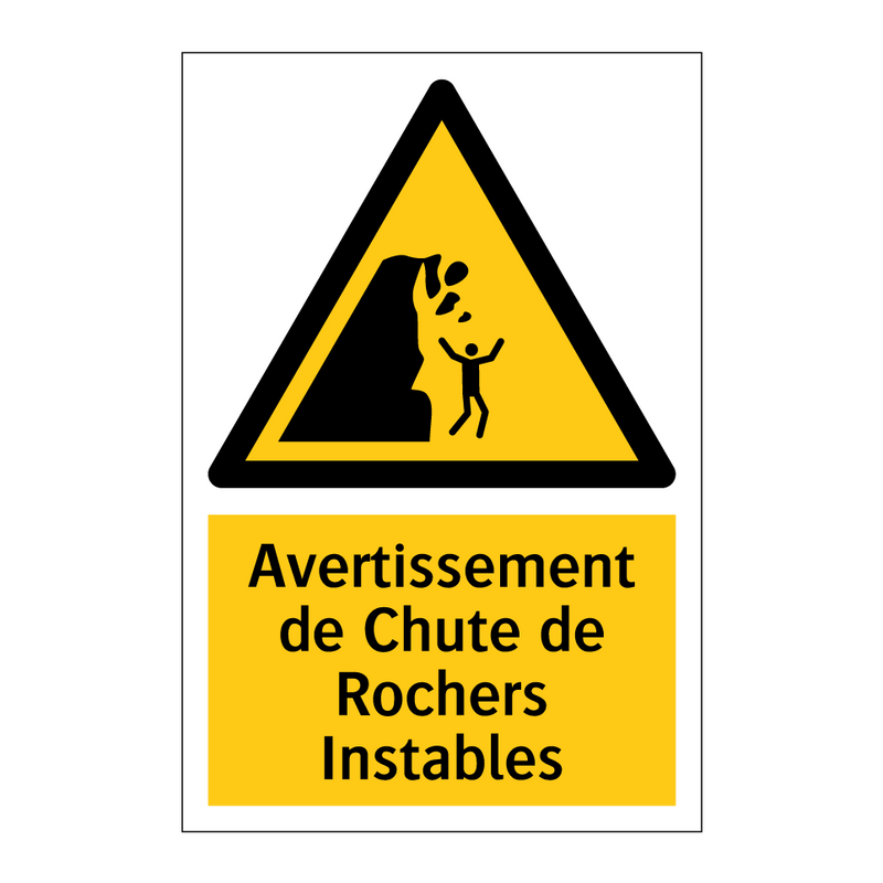 Avertissement de Chute de Rochers Instables