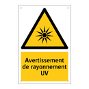 Avertissement de rayonnement UV