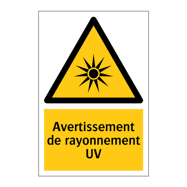 Avertissement de rayonnement UV
