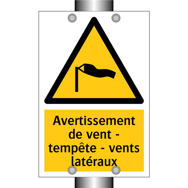 Avertissement de vent - tempête - vents latéraux