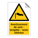 Avertissement de vent - tempête - vents latéraux
