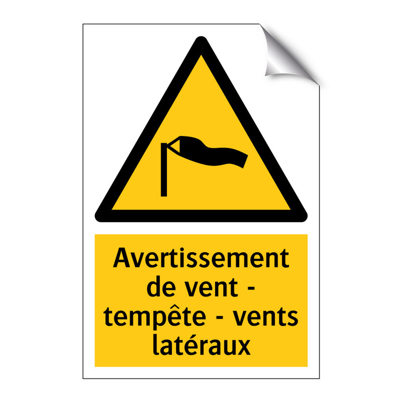Avertissement de vent - tempête - vents latéraux