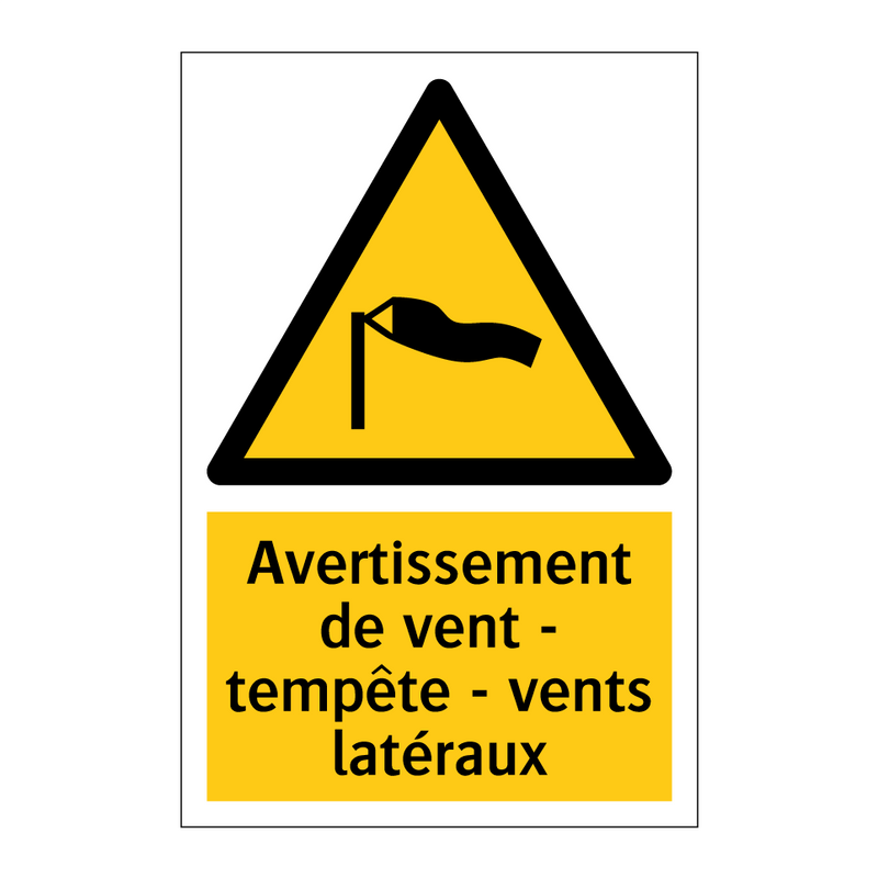 Avertissement de vent - tempête - vents latéraux