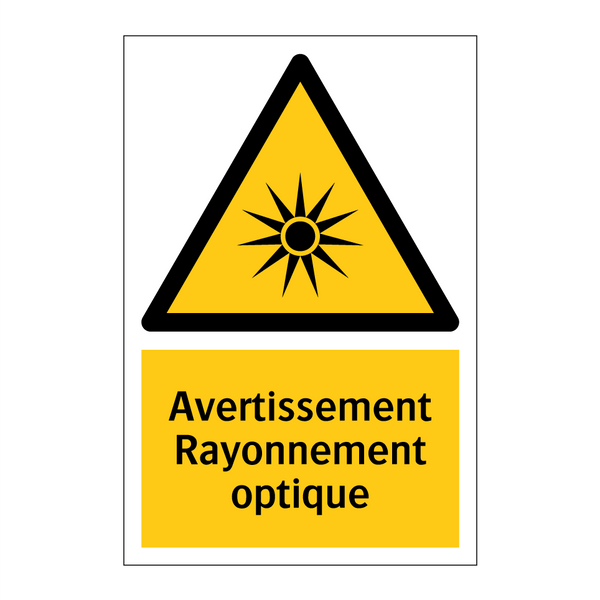 Avertissement Rayonnement optique