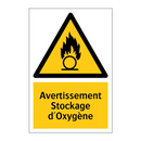 Avertissement Stockage d'Oxygène