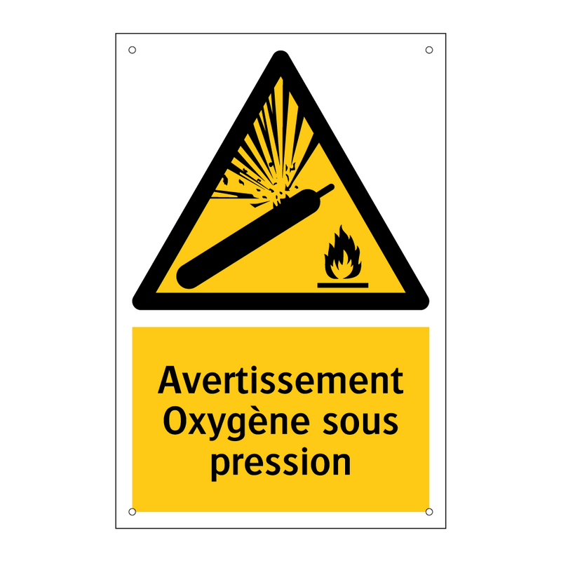 Avertissement Oxygène sous pression