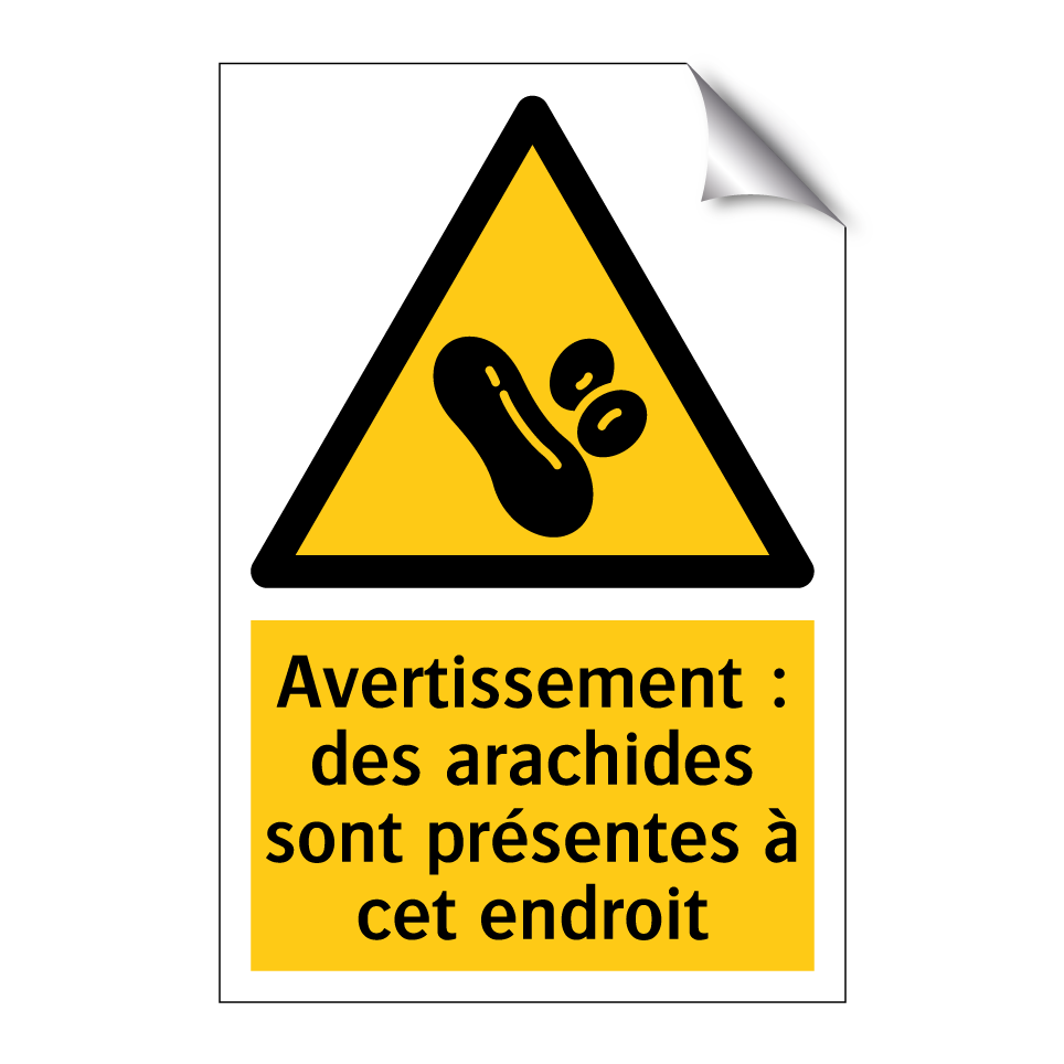 Avertissement : des arachides sont présentes à cet endroit