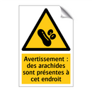 Avertissement : des arachides sont présentes à cet endroit