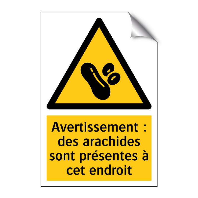 Avertissement : des arachides sont présentes à cet endroit