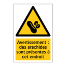 Avertissement : des arachides sont présentes à cet endroit