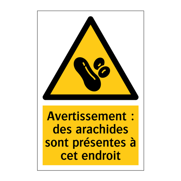 Avertissement : des arachides sont présentes à cet endroit